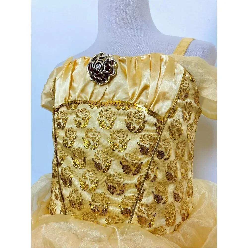 NEW Disney Store Kids Girls 7/8 Belle Costume - Picture 4 of 11